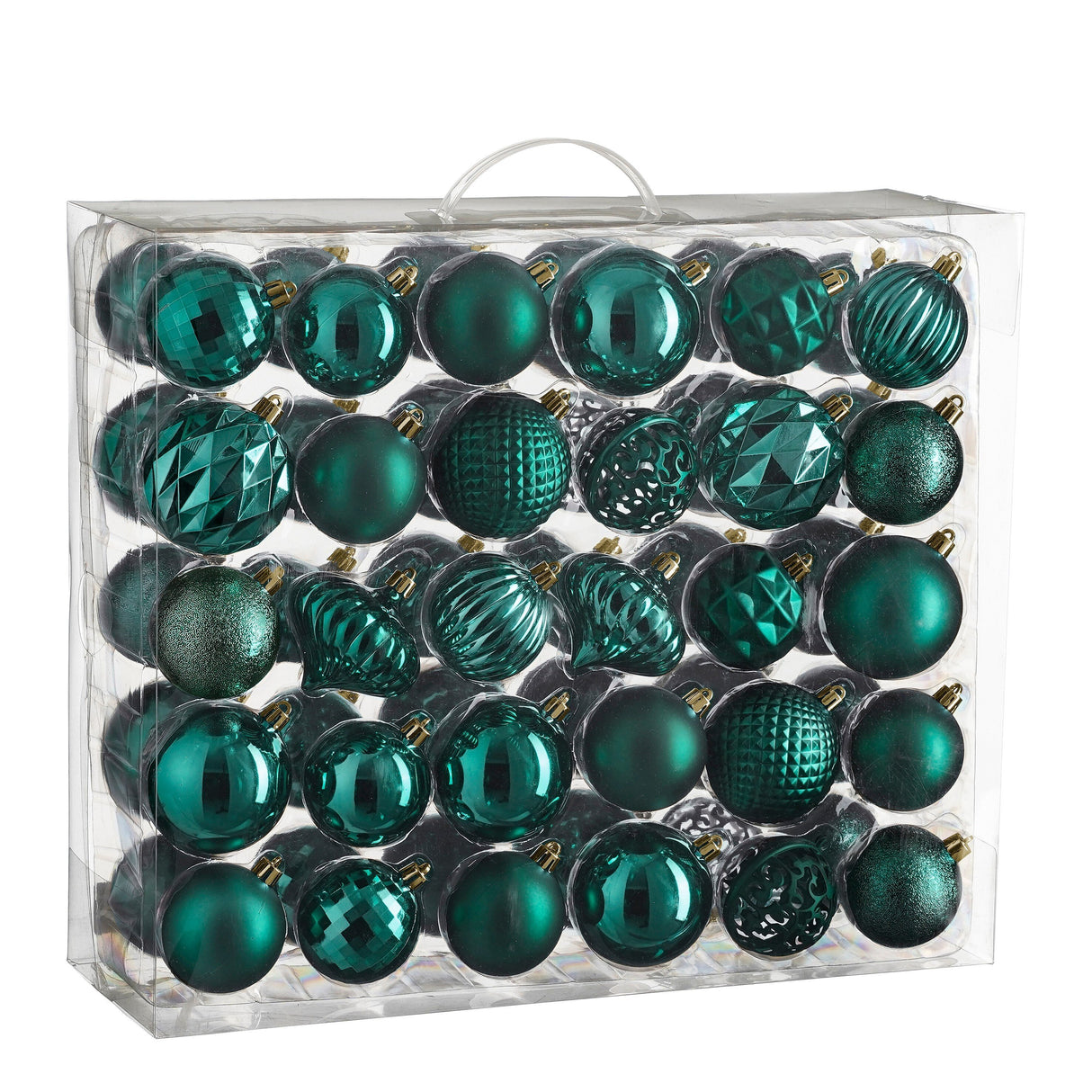 Mica Decorations Boom decoratie onbreekbaar petrol 60 stuks - d7cm