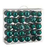 Mica Decorations Boom decoratie onbreekbaar petrol 60 stuks - d7cm