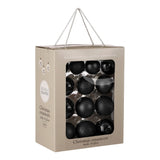 Mica Decorations Bal glas zwart 26 stuks - d7cm