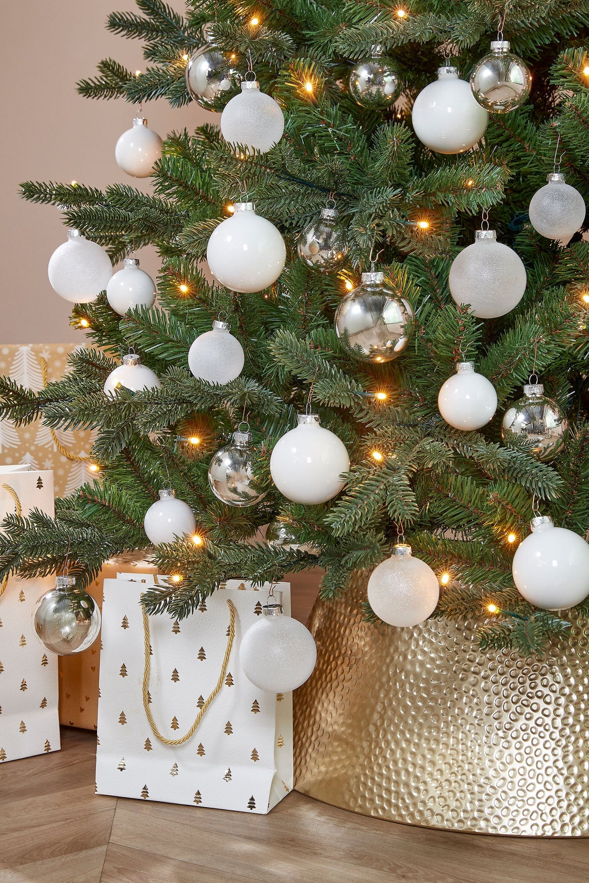 Mica Decorations Bal glas wit 42 stuks - d7cm