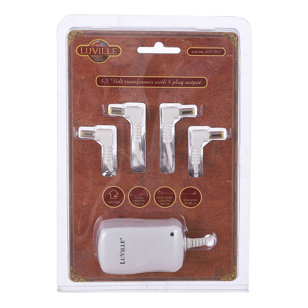 Luville Collectables Switch adapter 4,5 volt with 4 plugs out - l7xw4xh5cm