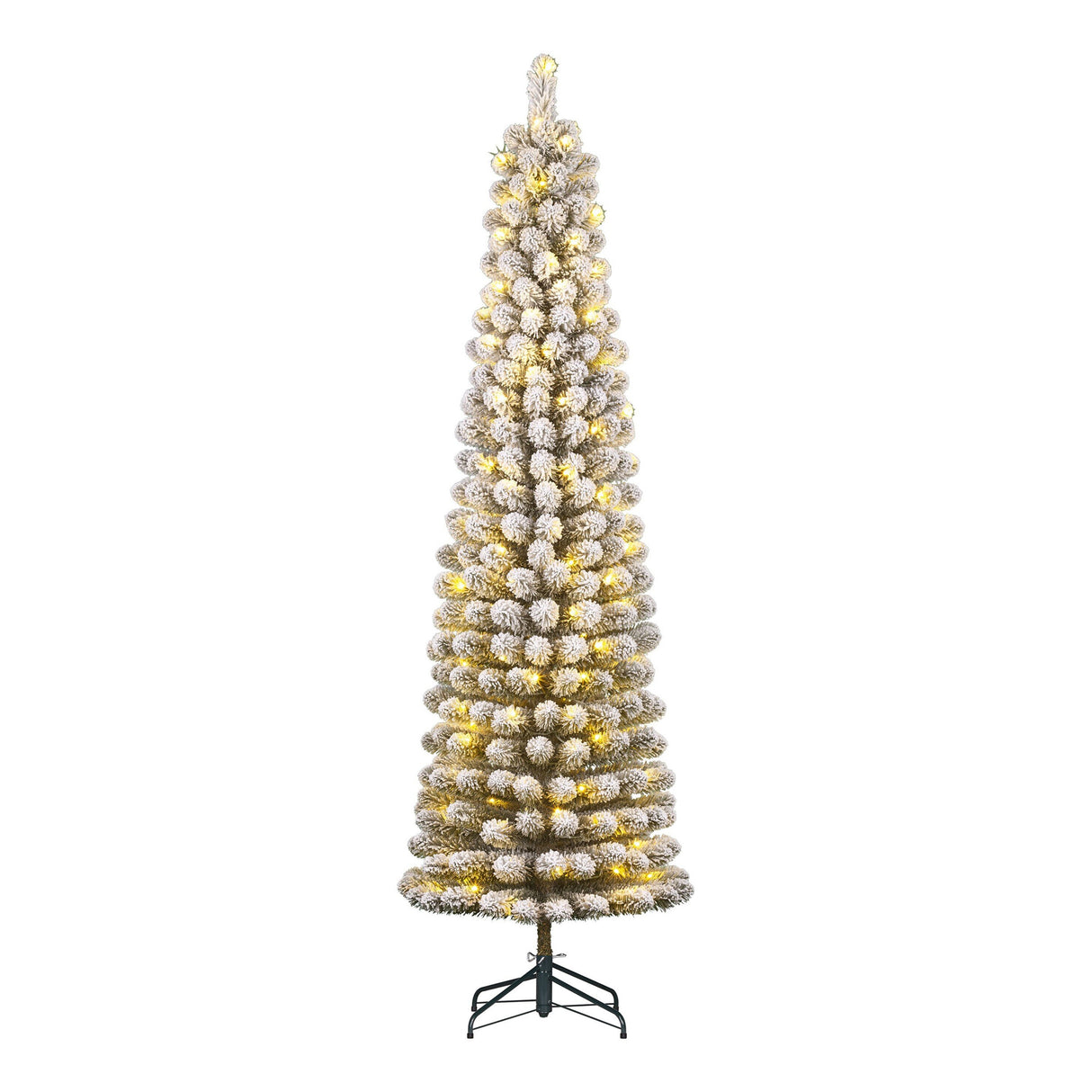 Black Box Trees Charlton Smalle Kunstkerstboom met Warm Witte LED Verlichting - H230 x Ø58 cm