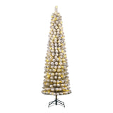 Black Box Trees Charlton Smalle Kunstkerstboom met Warm Witte LED Verlichting - H230 x Ø58 cm