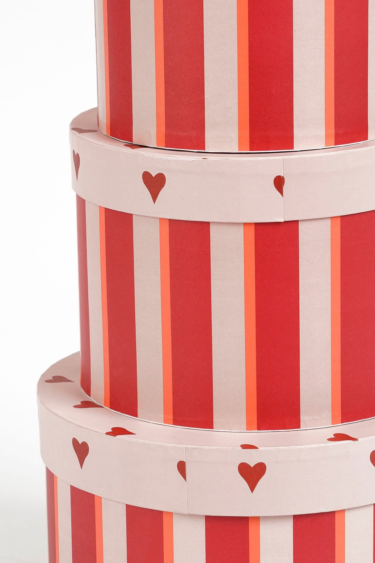 Mica Decorations Opbergdoos rood set van 3 FSC Mix - h14xd21cm