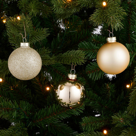 Mica Decorations Bal glas champagne 42 stuks - d7cm