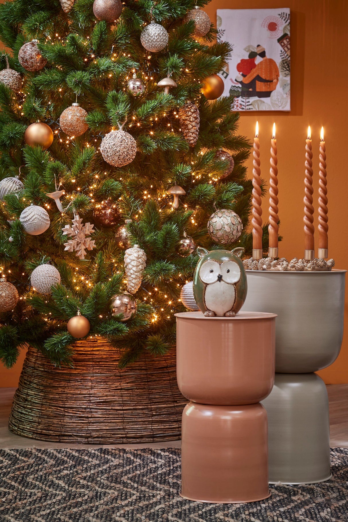 Mica Decorations kerstboomrok bruin - ↕21cm - Ø50cm