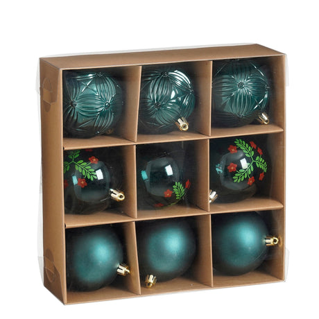 Mica Decorations kerstballen Set - 9 Stuks - Ø8 cm