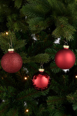 Mica Decorations Bal glas d.rood 42 stuks - d7cm