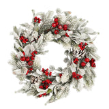 Mica Decorations Belfort krans groen frosted - h11xd40cm