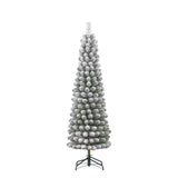 Black Box Trees Charlton Pilar kerstboom groen frosted TIPS 362 - h215xd56cm