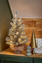 Black Box Trees Nagoya Kunstkerstboom in Jute met LED Verlichting en Timerfunctie - H60 x  Ø44 cm - maximondo