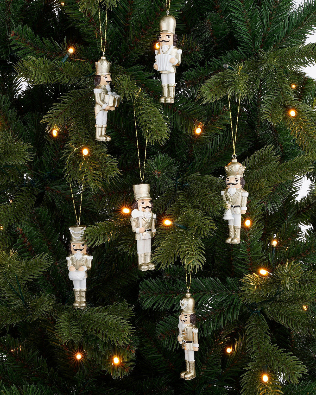 Mica Decorations Ornament notenkraker goud 6 stuks - l4xw2xh10,5cm