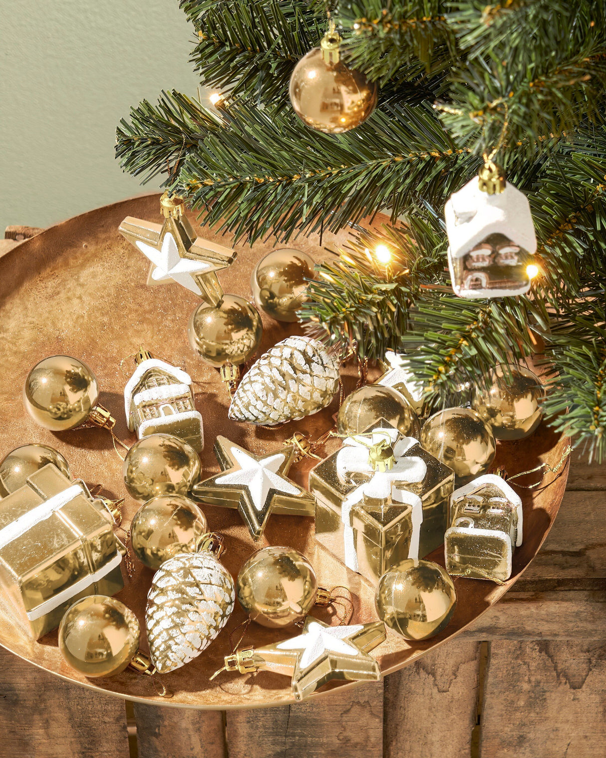 Black Box Trees Joy kerstboom groen goud 30L TIPS 94 battery operated en timer - h90xd50cm - maximondo