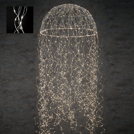 Luca Lighting Kroonluchter kwal zilver classic wit 720led IP44 - l150xd45cm