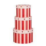 Mica Decorations Opbergdoos rood set van 3 FSC Mix - h14xd21cm