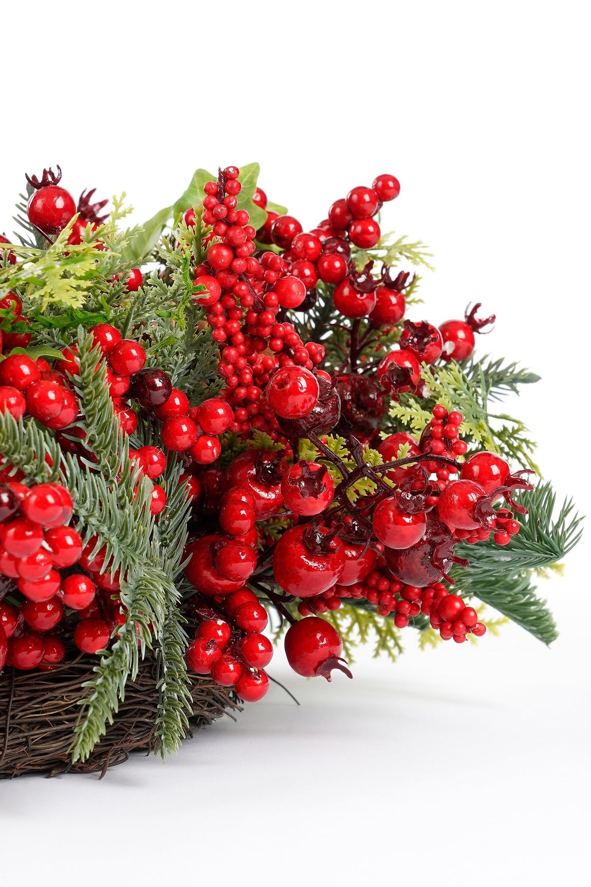 Mica Decorations Norah krans rood - h11xd40cm