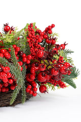 Mica Decorations Norah krans rood - h11xd40cm