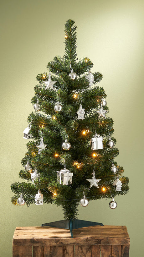 Black Box Trees Joy Kunstkerstboom met 26 Ornamenten en LED Verlichting - H90 x Ø50 cm