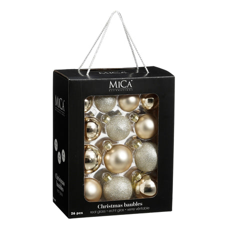 Mica Decorations Kerstballen Set - 26 Stuks - Ø7 cm - Glas