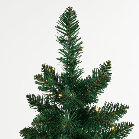 Black Box Trees Gerlos Smalle Kunstkerstboom in Pot met Warm Witte LED Verlichting - H120 x Ø51 cm