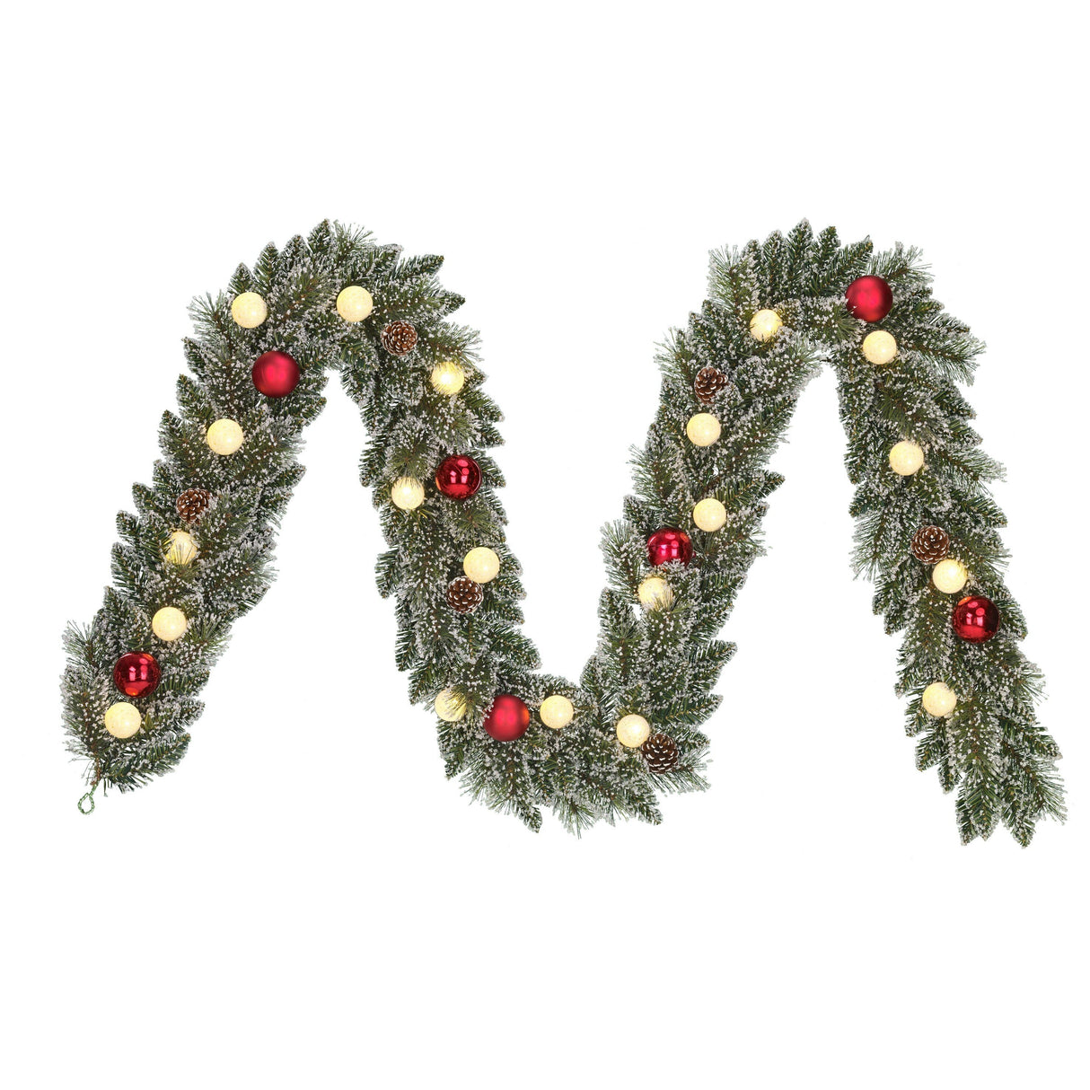 Black Box Trees Kaprun slinger groen frosted rood 20L TIPS 180 battery operated en timer - l270xd25cm