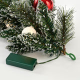 Black Box Trees Kaprun Guirlande met Warm Witte LED Verlichting - L180 cm - Groen Frosted, Rood