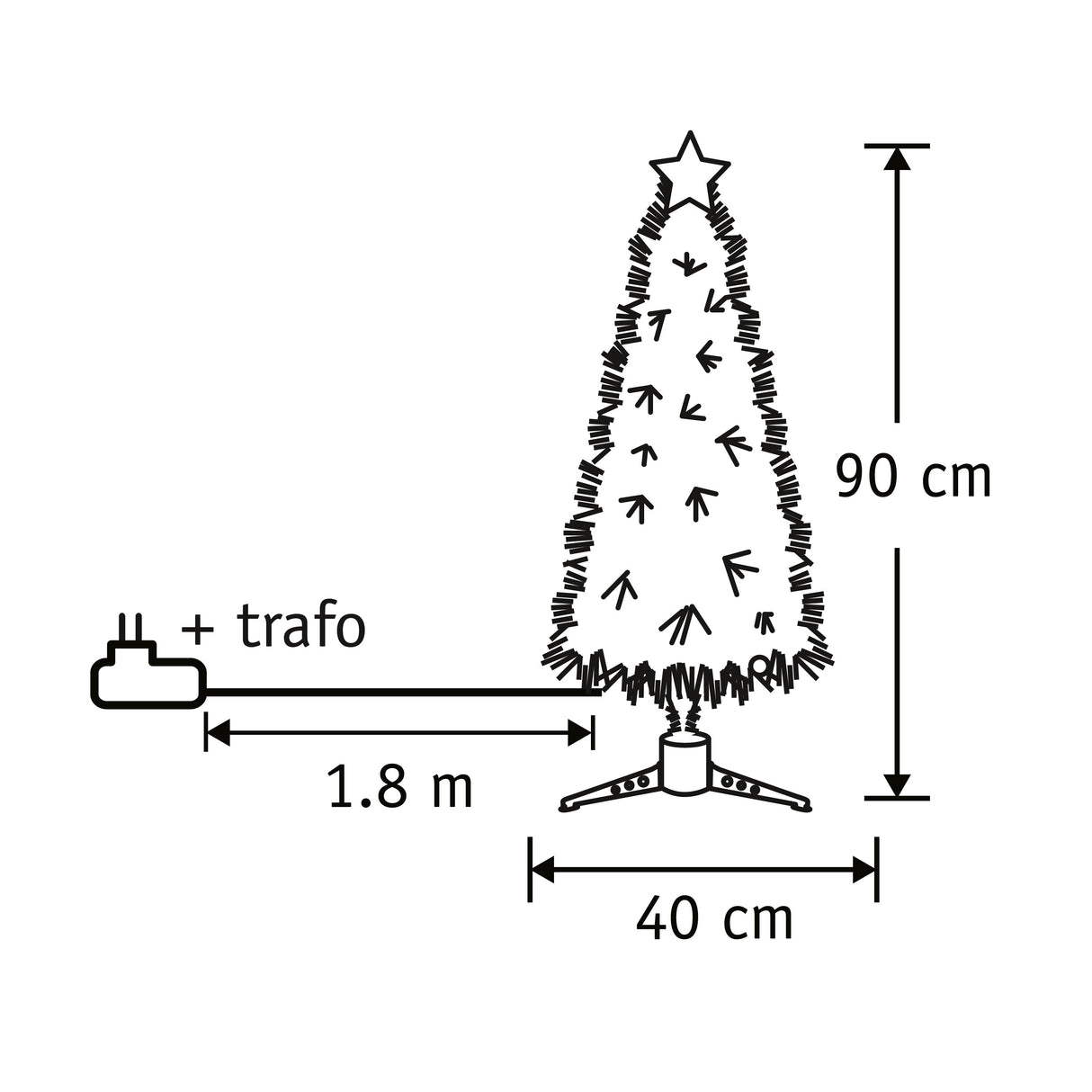 Luca Lighting Mercury boom fibre optic groen warm wit 95led 8 function controller - h90xd40cm