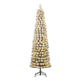 Black Box Trees Charlton smalle kunstkerstboom met Warm Witte LED Verlichting - H185 x Ø53 cm