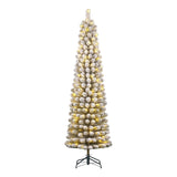Black Box Trees Charlton Smalle Kunstkerstboom met Warm Witte LED Verlichting - H215 x Ø56 cm