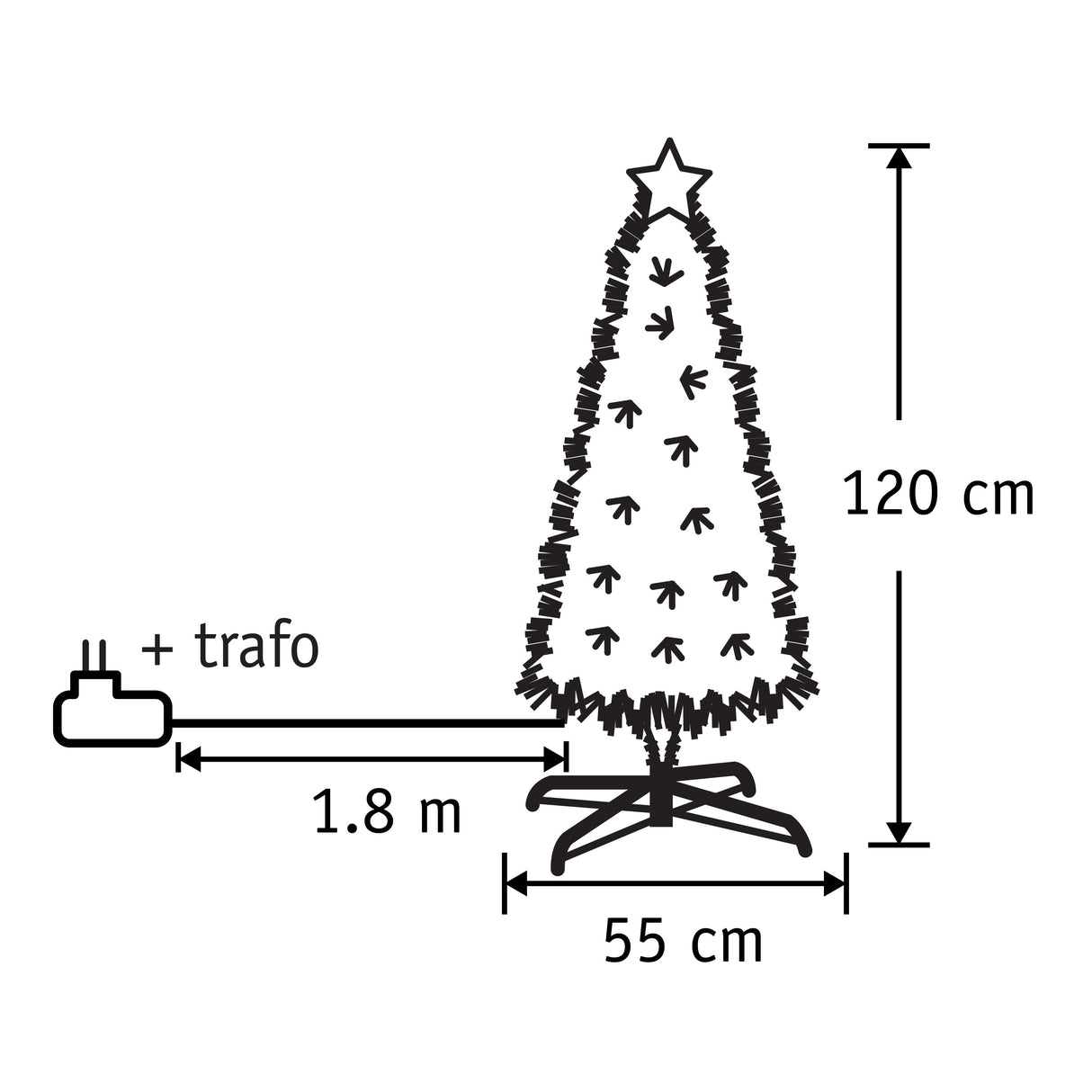 Luca Lighting Mercury boom fibre optic groen warm wit 135led 8 function controller - h120xd55cm - maximondo