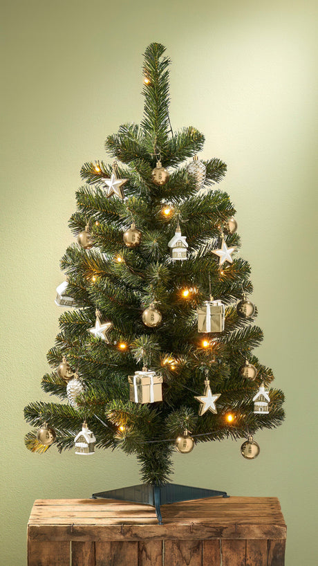 Black Box Trees Joy kerstboom groen goud 30L TIPS 94 battery operated en timer - h90xd50cm