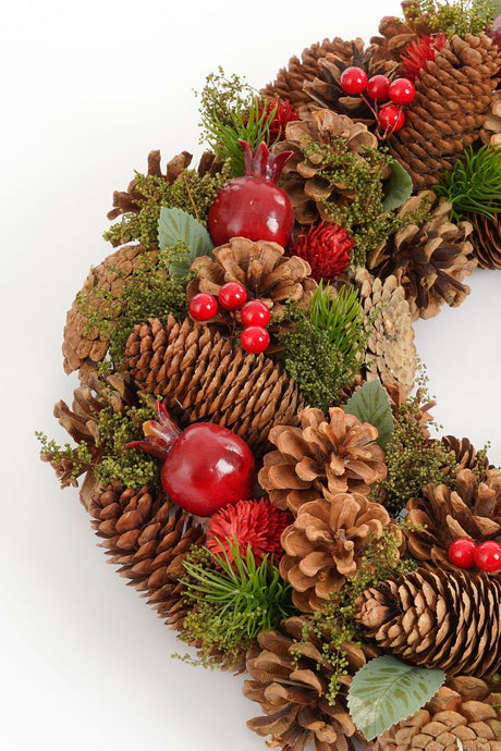 Mica Decorations Landon krans bruin - h9xd45cm