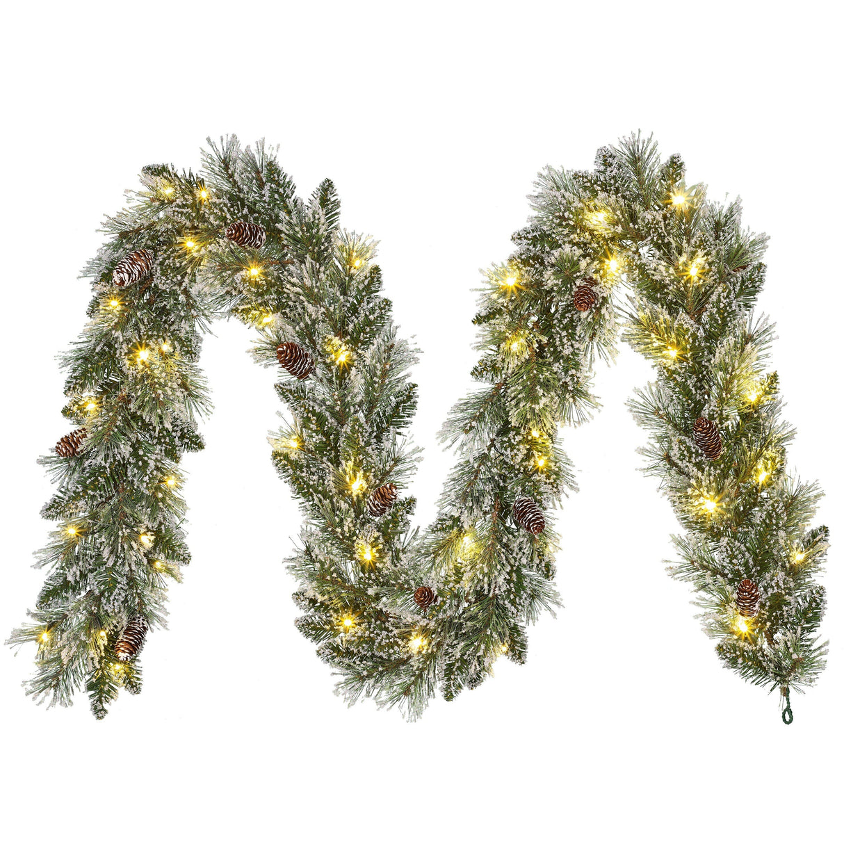 Black Box Trees Vandans slinger led groen frosted 30L TIPS 150 battery operated - l20xd270cm