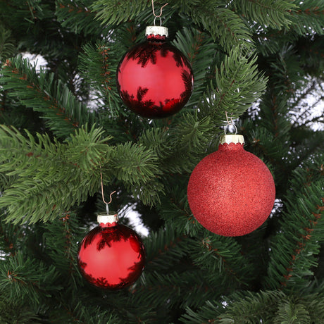 Mica Decorations Bal glas rood 42 stuks - d7cm