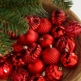 Mica Decorations Boom decoratie onbreekbaar rood 60 stuks - d7cm
