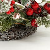 Mica Decorations Belfort krans groen frosted - h11xd40cm