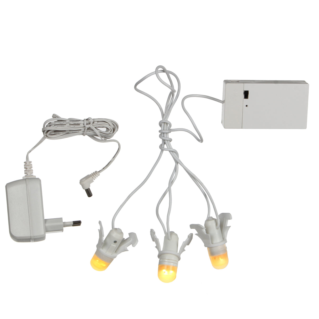 Luville Collectables Light bulb chain 3 pieces battery operated with adapter - l15cm