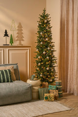 Black Box Trees Harma Smalle Kunstkerstboom met LED Verlichting - H215 x Ø66 cm - Groen