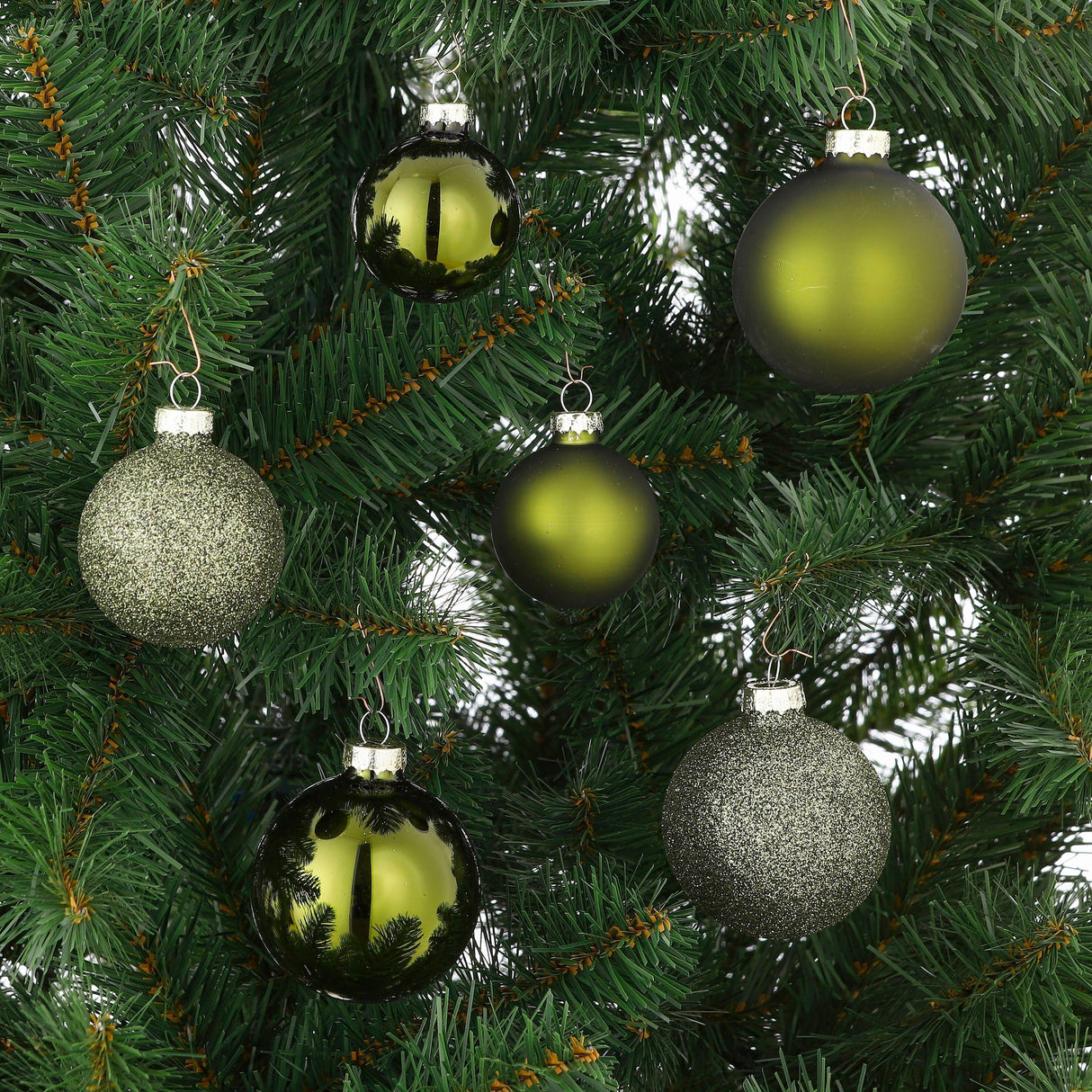 Mica Decorations Bal glas d.groen 26 stuks - d7cm