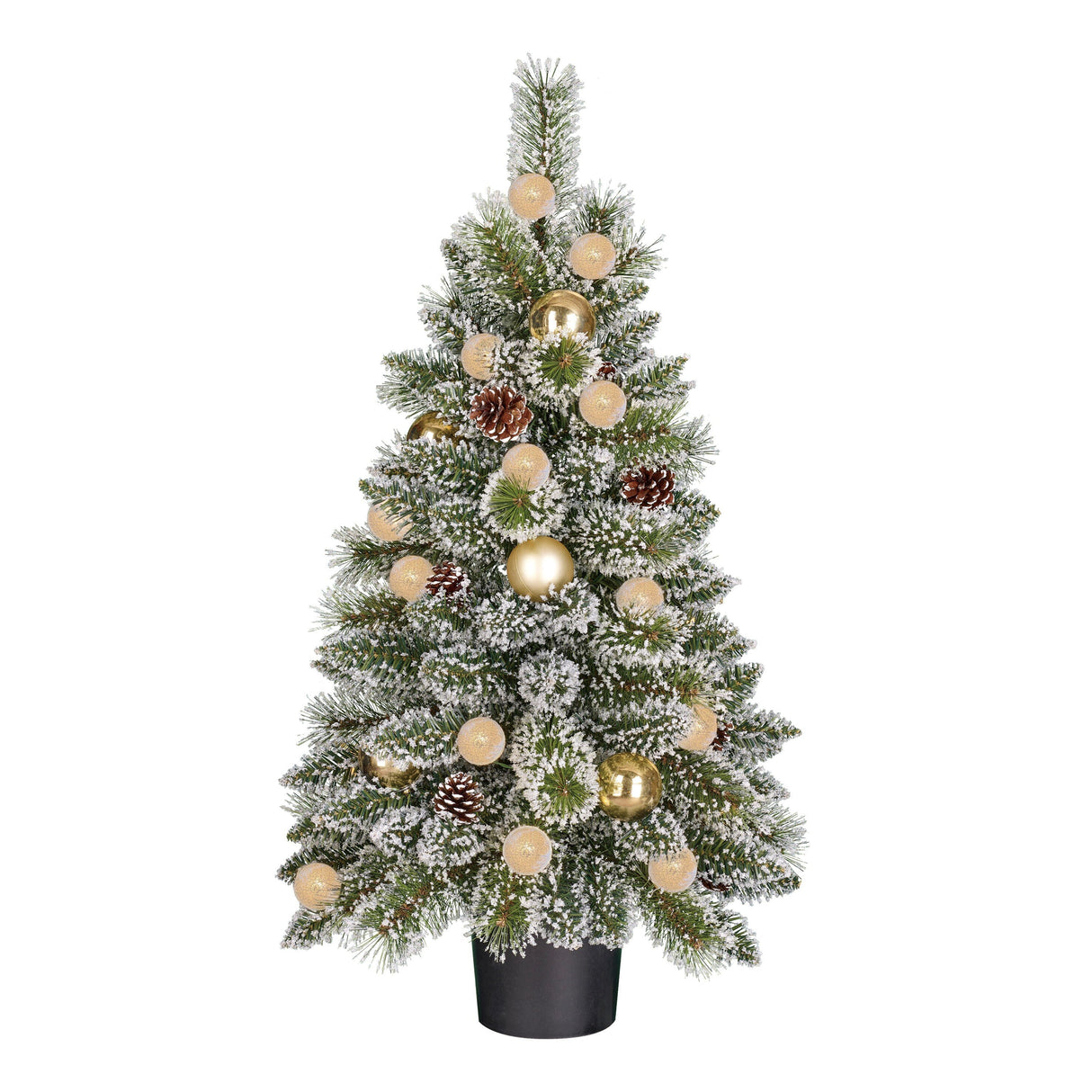 Black Box Trees Kaprun Kunstkerstboom in Pot met LED Verlichting en Timerfunctie - H90 x Ø51 cm