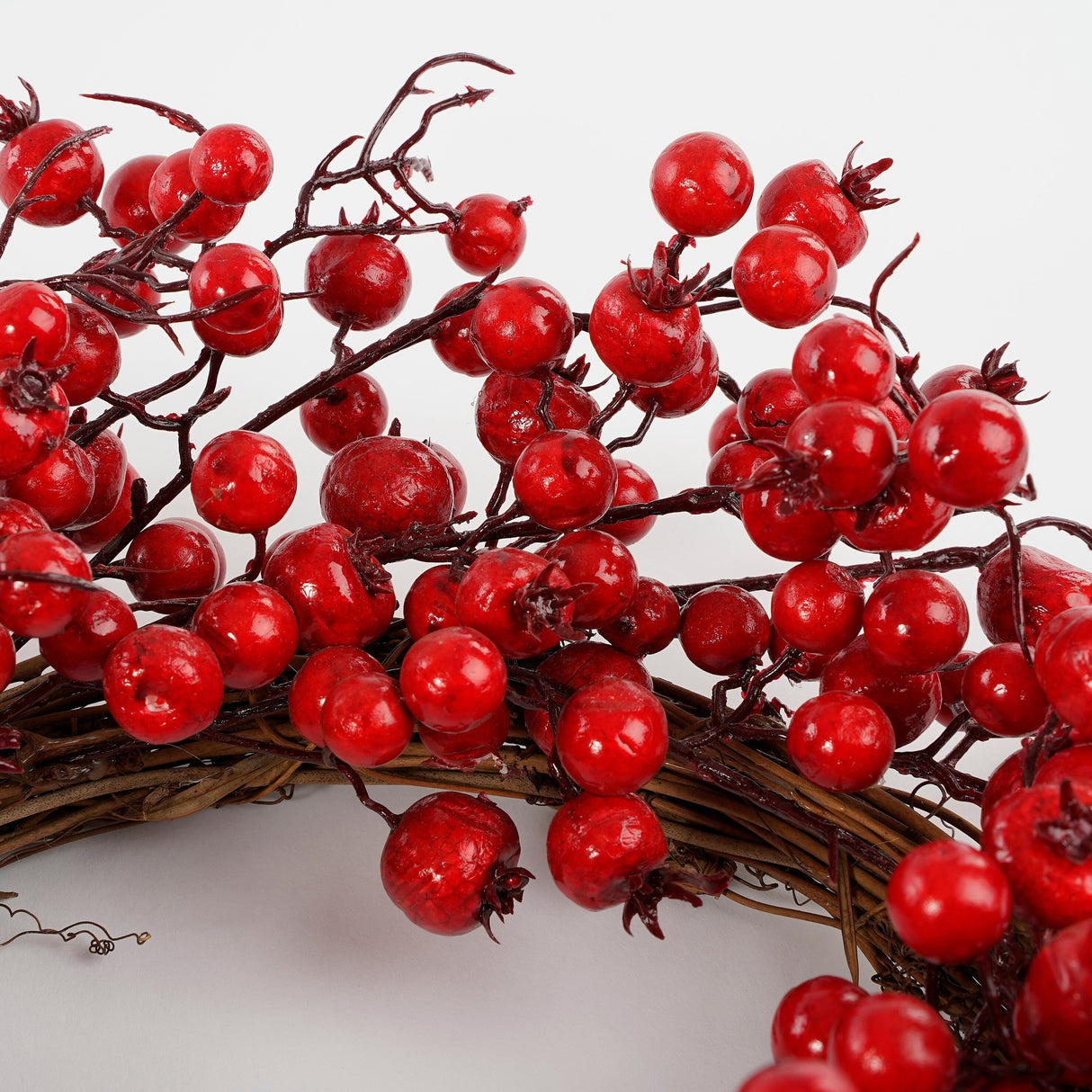 Mica Decorations Krans bessen rood - h10xd50cm