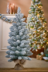 Black Box Trees Gerlos kerstboom met burlap groen frosted TIPS 108 - h90xd41cm