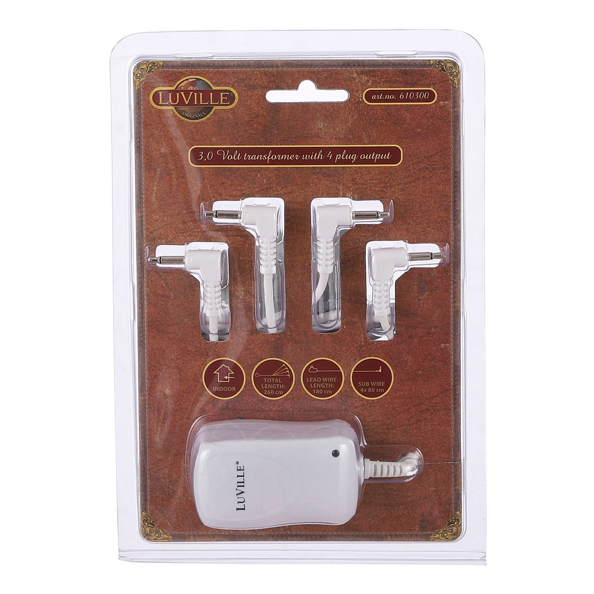 Luville Collectables Switch adapter 3 volt with 4 plugs out - l7xw4xh5cm