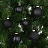Mica Decorations Bal glas zwart 42 stuks - d7cm