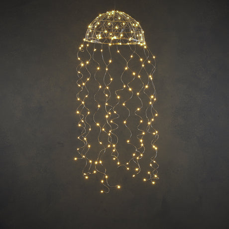 Luca Lighting Kroonluchter kwal zilver warm wit 160led IP44 - l100xd27cm