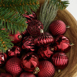 Mica Decorations Boom decoratie onbreekbaar d.rood 60 stuks - d7cm