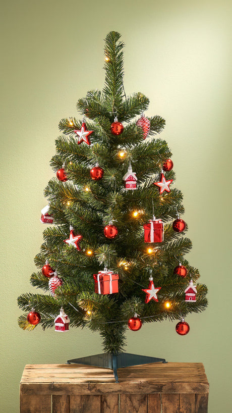Black Box Trees Joy Kunstkerstboom met 26 Ornamenten en LED Verlichting - H90 x Ø50 cm