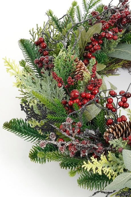 Mica Decorations Bodi krans bordeaux - h11xd40cm