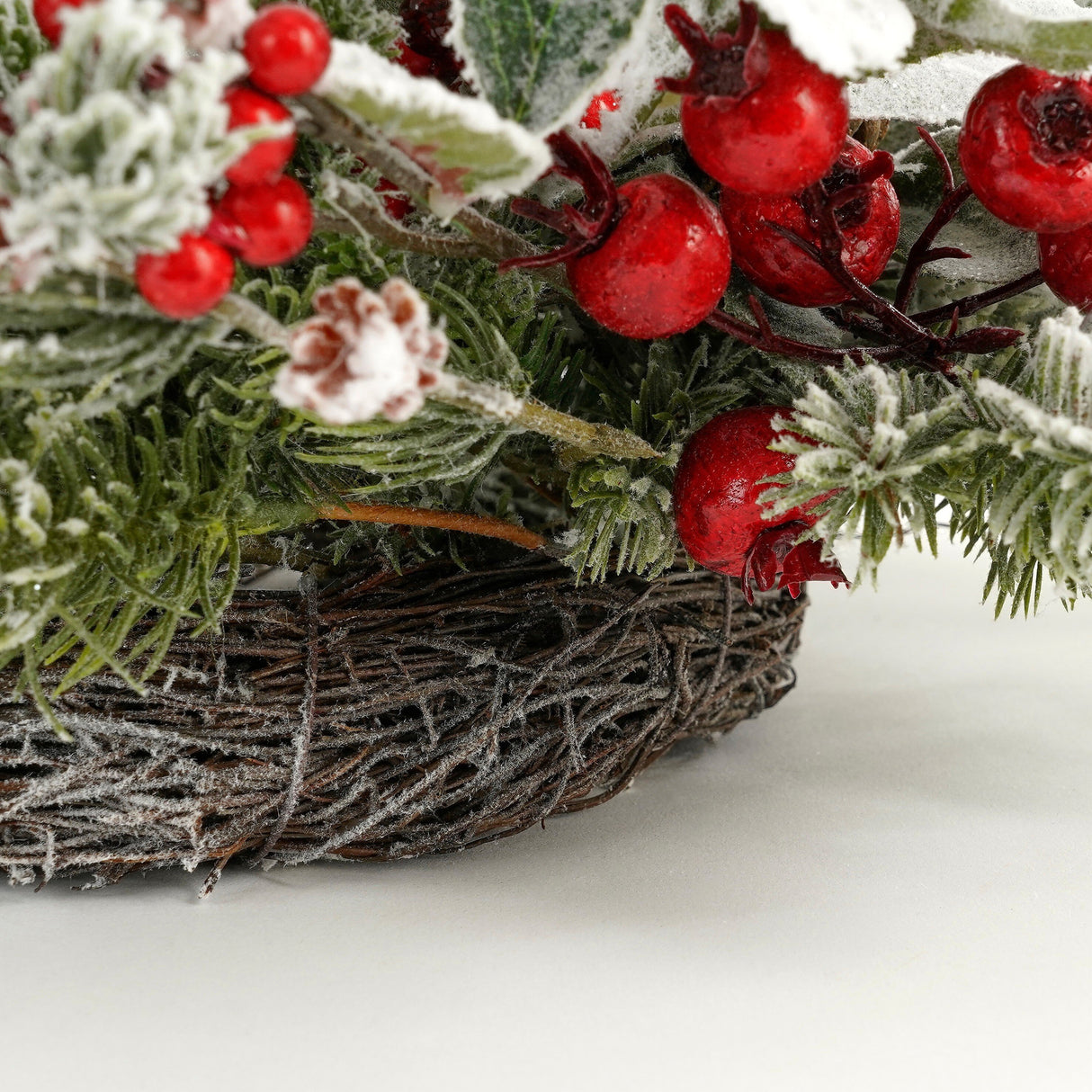 Mica Decorations Belfort krans groen frosted - h11xd50cm