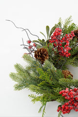 Mica Decorations Randell kerstkrans rood frosted - h12xd50cm - maximondo